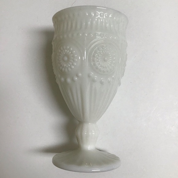 The Pioneer Woman Adeline Snow Milk Glass Goblet Tumbler Chalice White Gibson - Picture 15 of 16